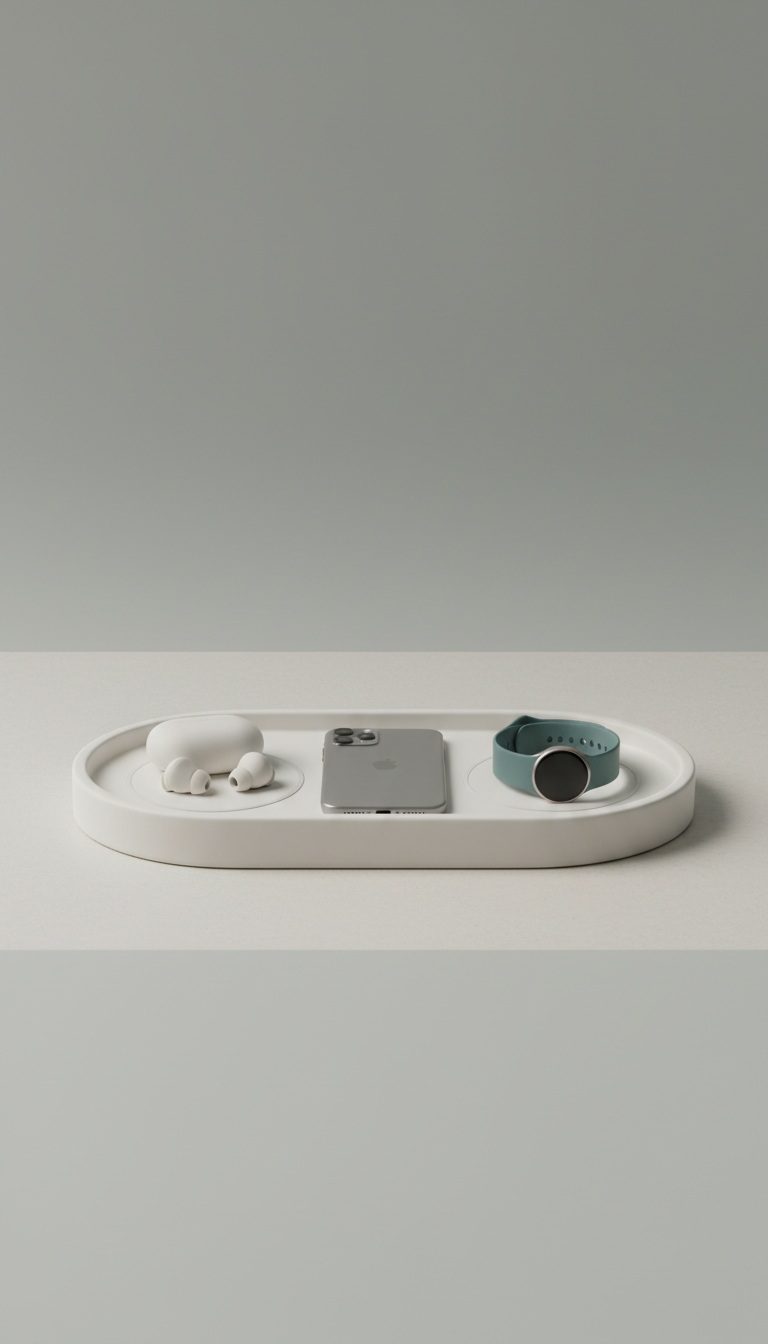 Porcelain white wireless charging tray